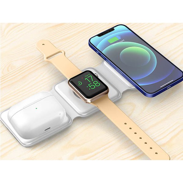 Portable 3 in 1 Magnetic Wireless Charging Pad | 15W Fast Charging Foldable Wireless Charger