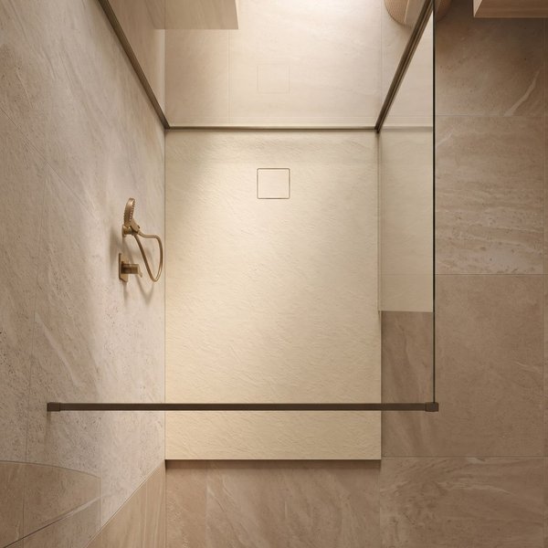 Saniclear Naxos SMC douchebak stone-look 120x80cm beige mat