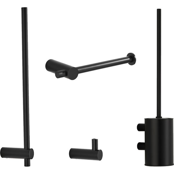 Saniclear Academy toiletaccessoiresset 4-delig zwart mat