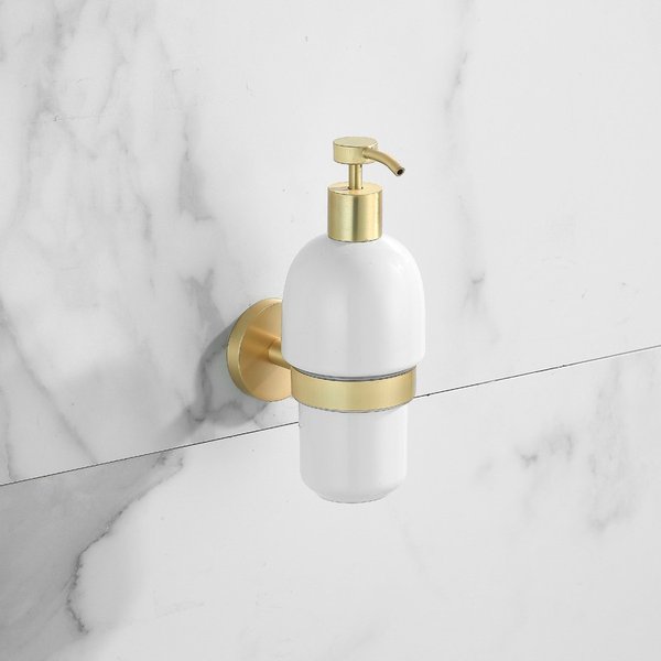 Saniclear Brass zeepdispenser geborsteld messing mat goud