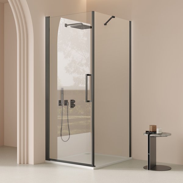 Saniclear Clearline douchecabine 80x80cm verouderd ijzer - gunmetal