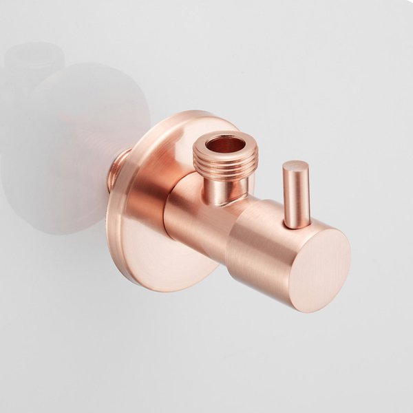Saniclear Copper hoekstopkraan 1/2 x 1/2" koper geborsteld
