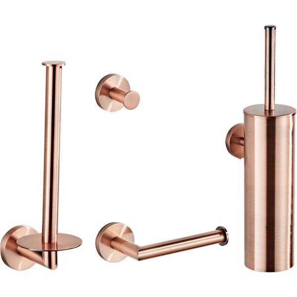 Saniclear Copper toilet accessoiresset 4-delig geborsteld koper