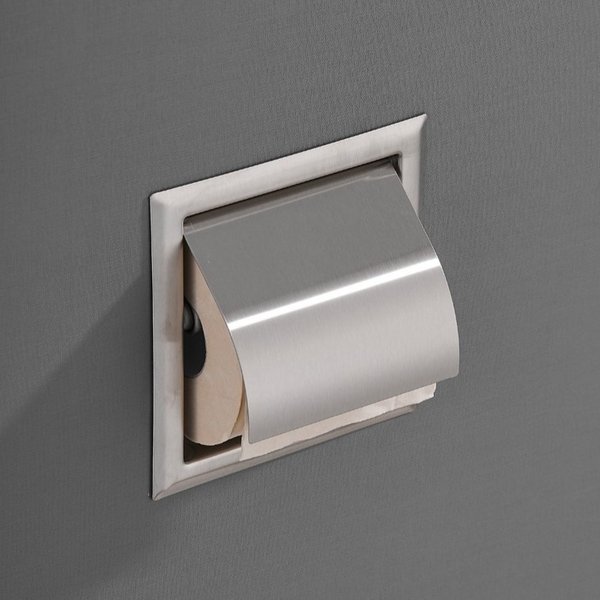 Saniclear Exclusive inbouw toiletrol houder met klep rvs