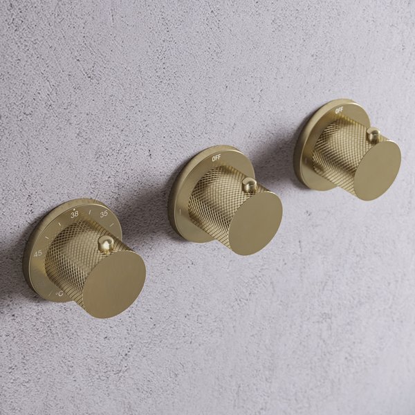 Saniclear Plus Curved thermostaatkraan afbouwdeel geborsteld messing - mat goud