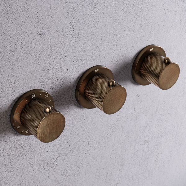 Saniclear Plus Curved thermostaatkraan afbouwdeel verouderd messing