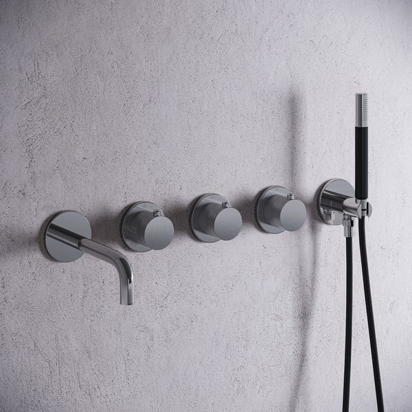 Saniclear Plus Stripes Pro inbouw badkraan met 20cm uitloop chroom