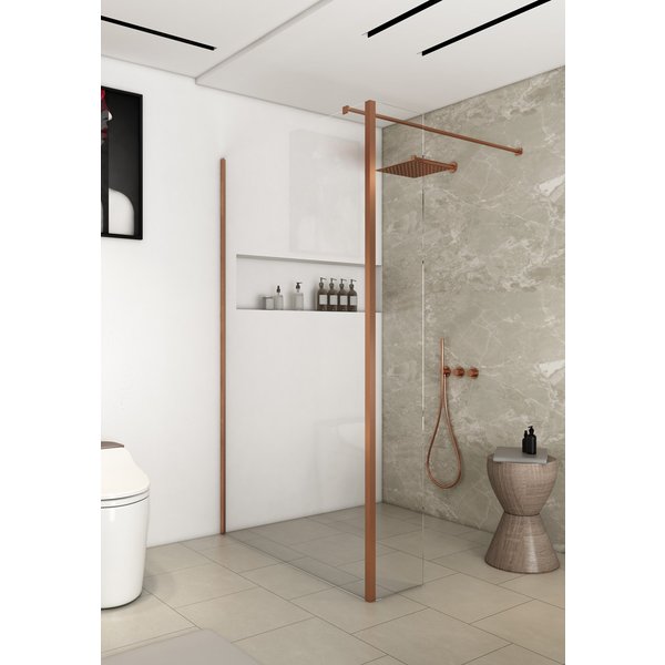 Saniclear Redro inloopdouche 90x40x200cm geborsteld koper