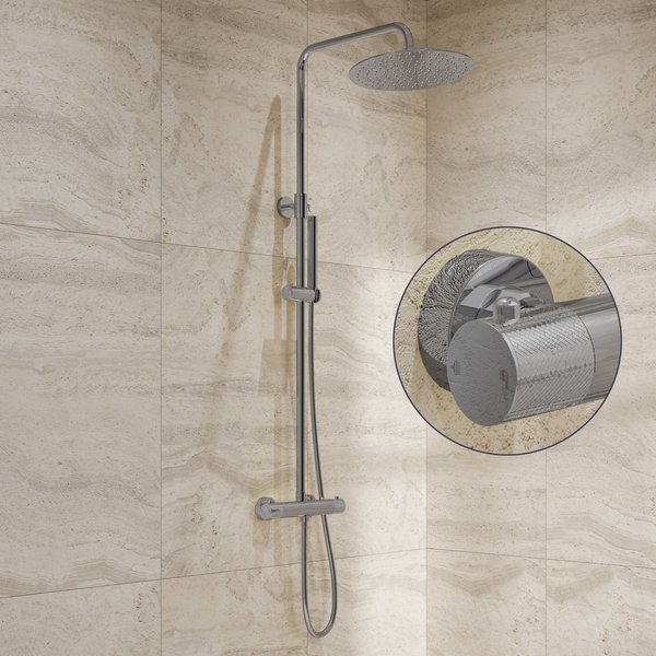 Saniclear Talpa Curved opbouw regendouche chroom met 20cm hoofddouche