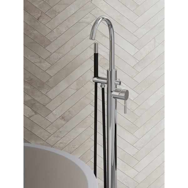 Saniclear Talpa Curved Pro vrijstaande badkraan chroom