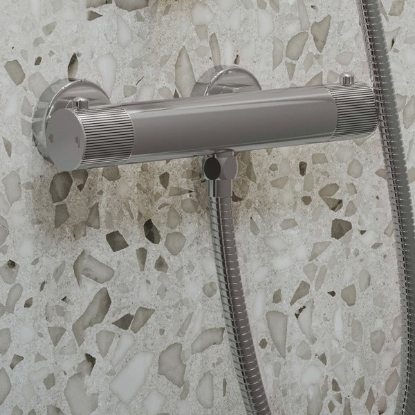 Saniclear Talpa Stripes opbouw douchethermostaat chroom