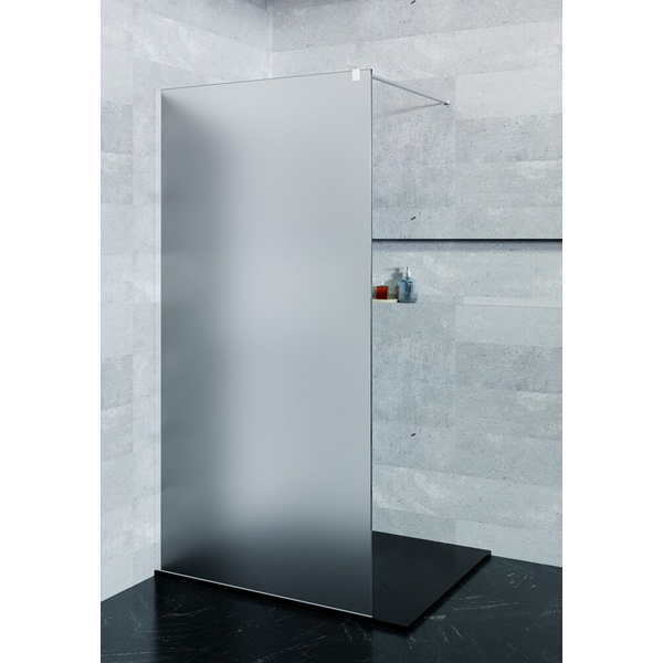 Saniclear Blurred douchewand matglas 110x200cm chroom profiel