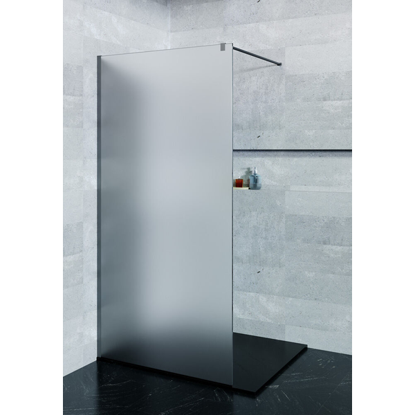 Saniclear Blurred douchewand matglas 120x200cm gunmetal profiel