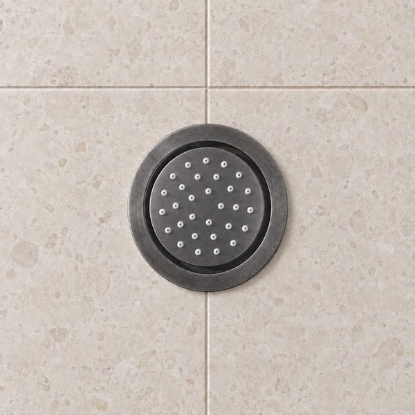 Saniclear Iron inbouw massage jet rond verouderd ijzer - gunmetal
