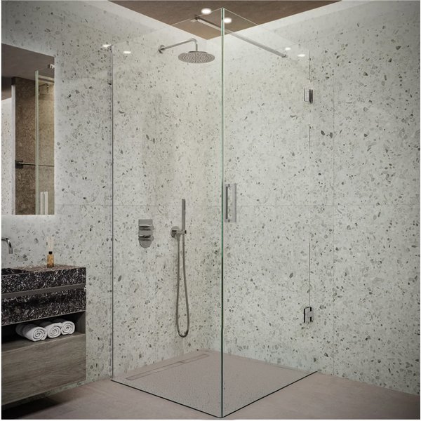 Saniclear Modern douchecabine 80x90 met 90cm deur anti-kalk chroom