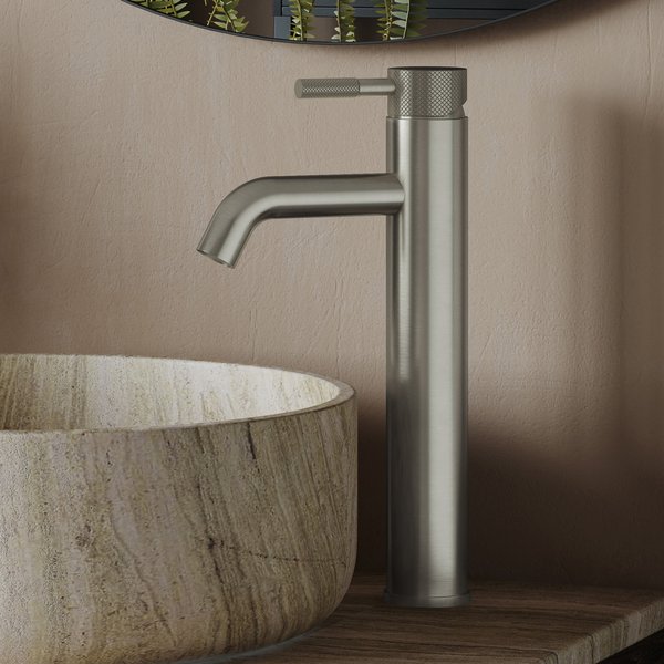 Saniclear Plus Curved hoge wastafelkraan RVS