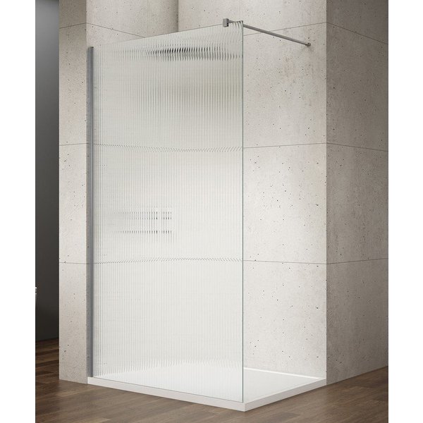 Saniclear Ridge inloopdouche 80x200cm ribbelglas RVS