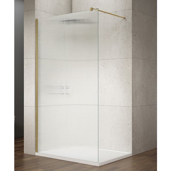 Saniclear Ridge inloopdouche 90x200cm ribbelglas geborsteld messing