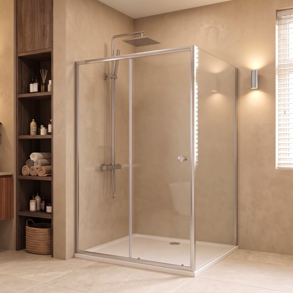 Saniclear Slide douchecabine 120x90cm met anti-kalk coating