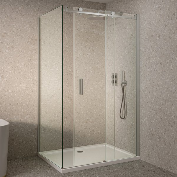 Saniclear Supreme douchecabine 100x100cm dubbelzijdig anti-kalk RVS