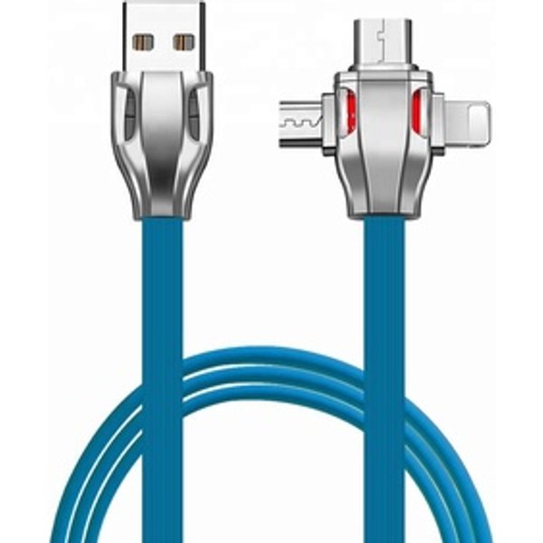 Zinc Alloy 3-in-1 Type C and Micro USB Charging Cable