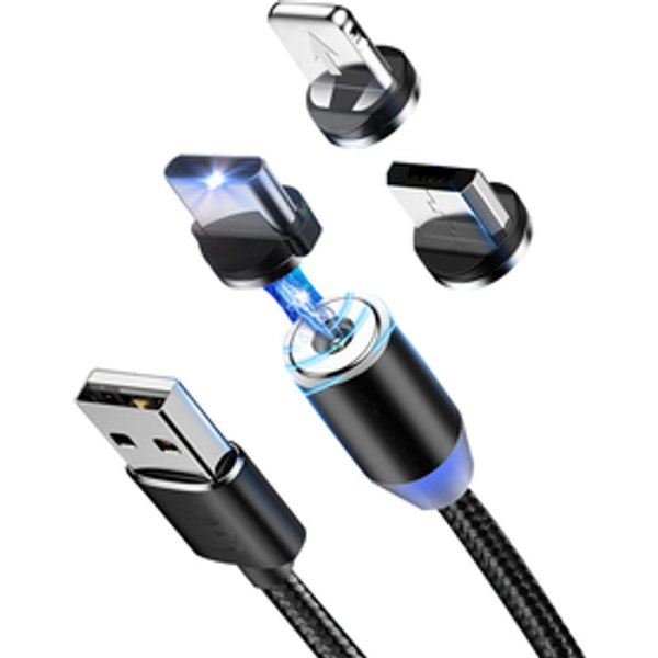 3-in-1 Magnetic USB Charging Cable for Mobile Phones