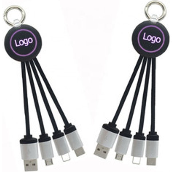 Multi-Function USB Charger Cable with Glowing Logo