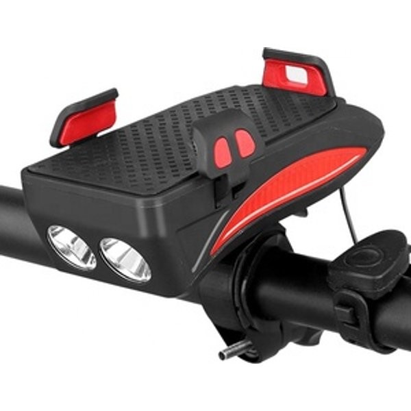 WHEEL UP 4-in-1 Rechargeable Bicycle Headlight with Power Bank & Bell
