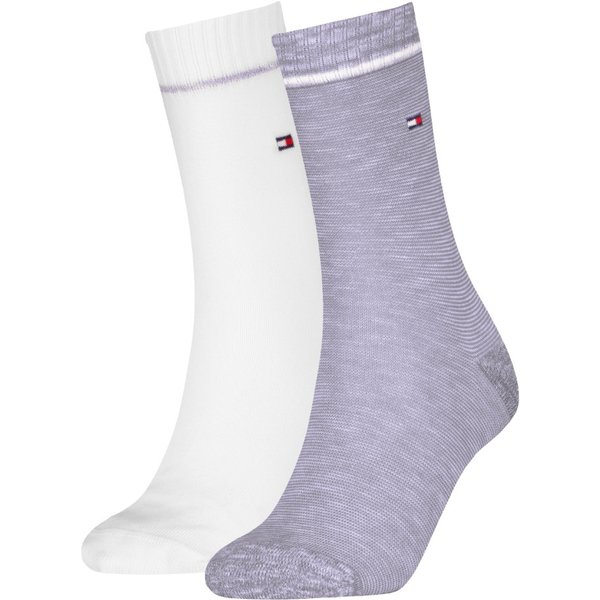 Damensocken mit leichtem Streifen - 2er Pack - Flieder - 35-38