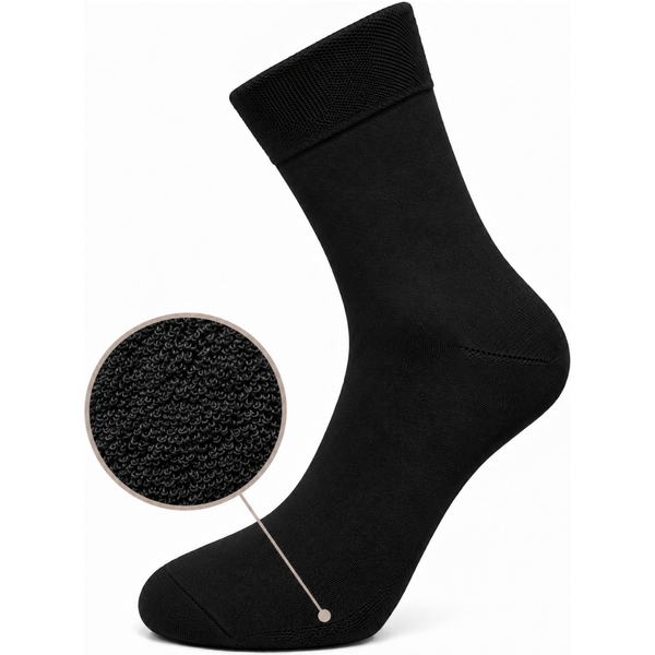 Unisex diabetes sokken medium met badstofzool - Black - 39-42 - 2 paar