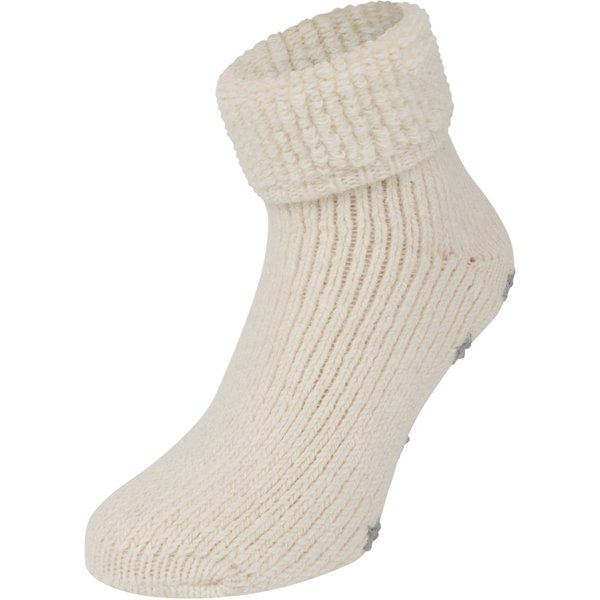Wollsocken mit Antirutsch – Ecru – 35-38