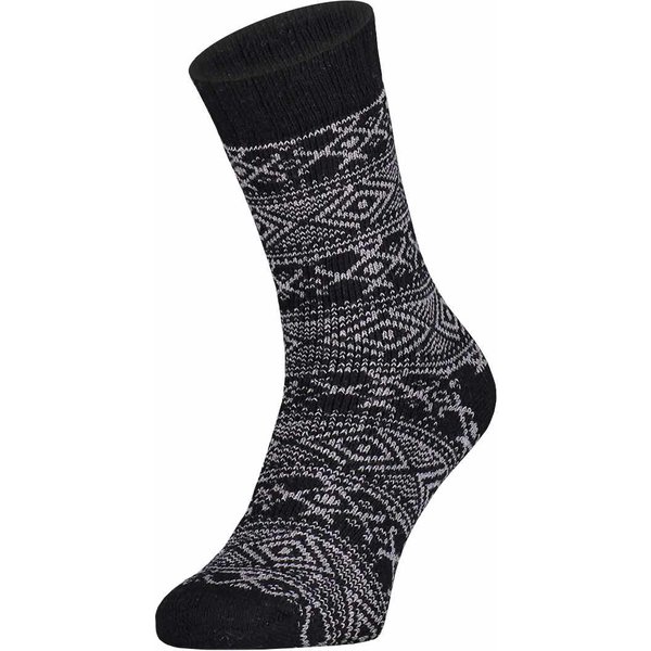 Dick gestrickte Socken mit norwegischem Muster – Schwarz – 39-42