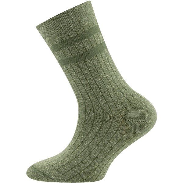 Kinder- und Damensocken aus Baumwolle mit Ripp und Glitzer – Grün – 39-42