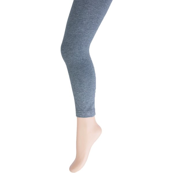 Kinderleggings aus Baumwolle – Grau meliert – 122-128