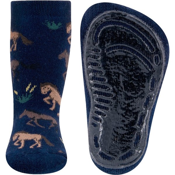 Anti-Rutsch Kindersocken mit Pferdedruck – Marineblau – 39-42
