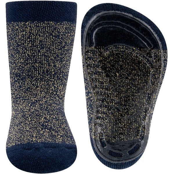 Rutschsichere Kindersocken mit Glitter – Marineblau – 29-30