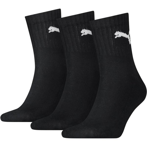 Halbhohe Sportsocken aus Baumwolle 3 Paar – Schwarz – 43-46
