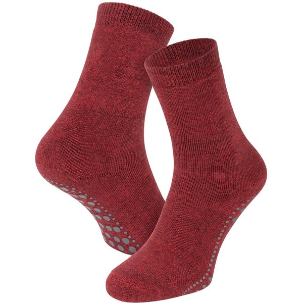 Antirutsch-Socken aus Baumwolle – Bordeaux-Melange – 35-38