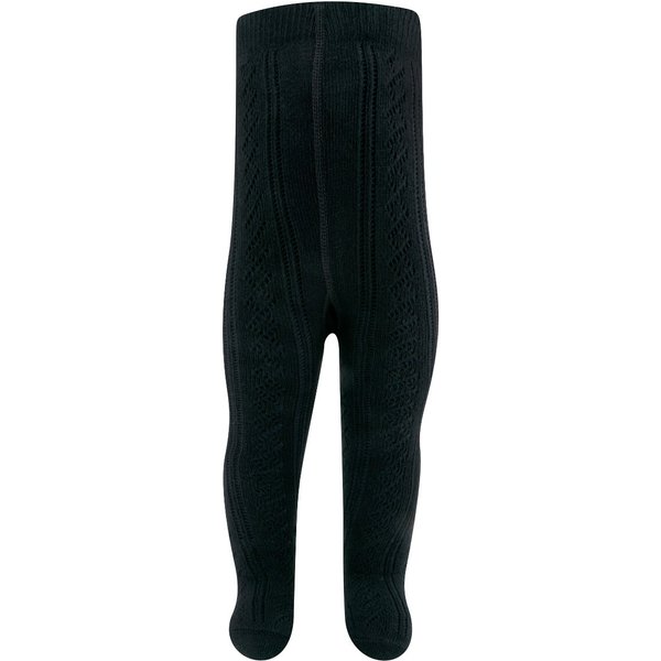 Kinderstrumpfhose aus Baumwolle Ajour – Schwarz – 110-116