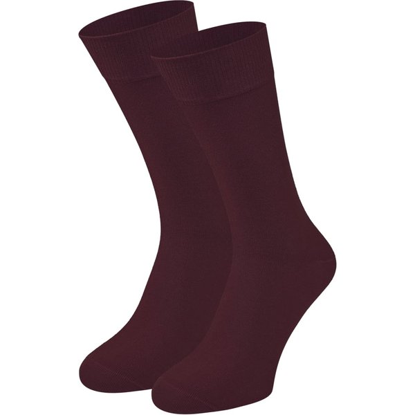 Klassische Herrensocken aus Baumwolle 2er-Pack – Bordeaux – 39-42