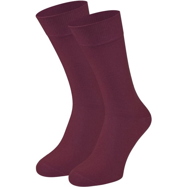 Klassische Herrensocken aus Baumwolle 2er-Pack – Bordeaux – 39-42