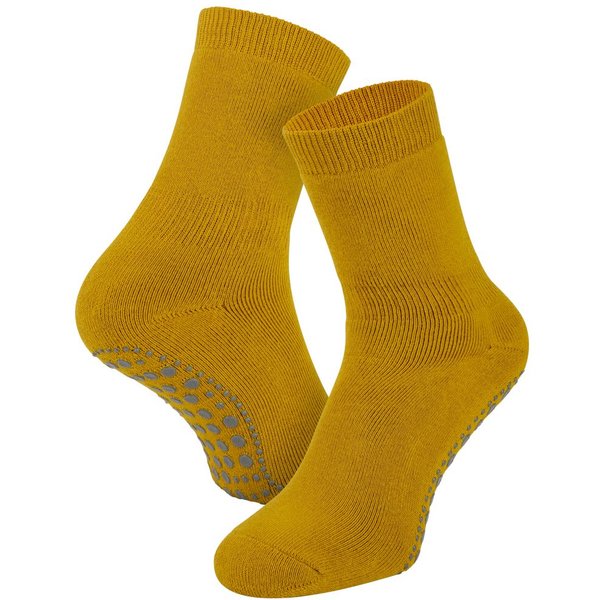 Rutschfeste Kindersocken aus Baumwolle – Senf – 23-26