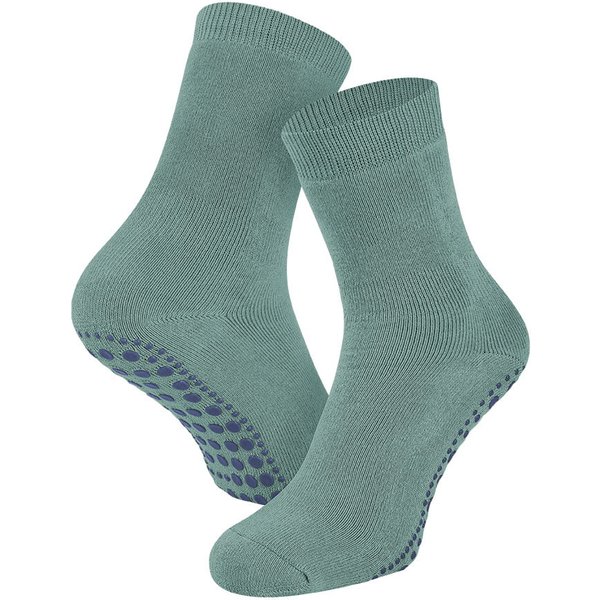 Rutschfeste Kindersocken aus Baumwolle – Eukalyptus – 31-34