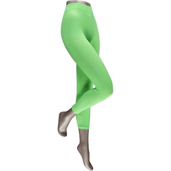 200 Denier nahtlose Leggings aus Mikrofaser – Fluoreszierendes Grün – L-XL