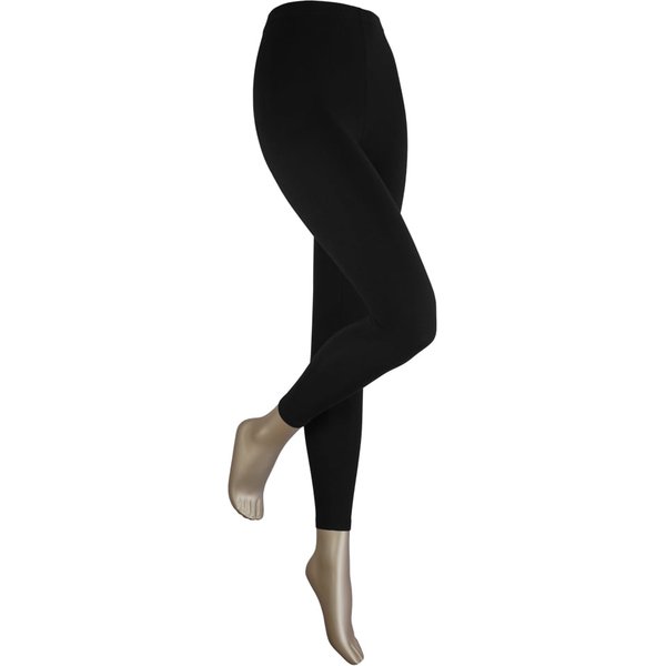 Damen Leggings aus Baumwolle – Schwarz – XXXL