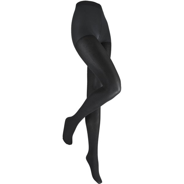 60 denier Strumpfhose mit zweifarbiger Netzstruktur – Schwarz Grau – S-M