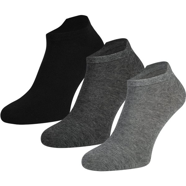Teckel Sneakersocken 3er-Pack – Anthrazit assortiert – 35-38