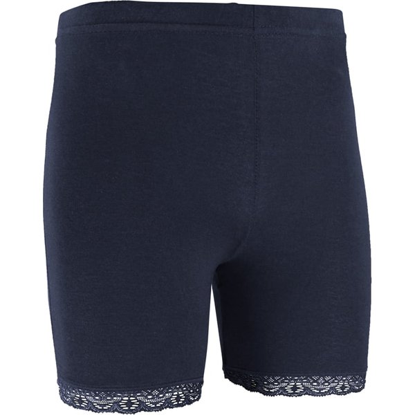 kurze Leggings aus Baumwolle mit Spitzenrand – Marine – 122-128