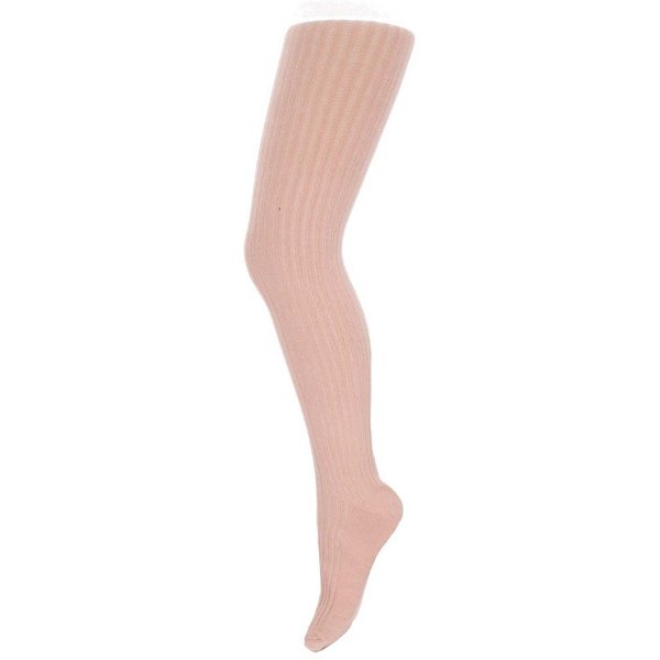 Mädchen Baumwollstrumpfhose mit Rippe - Nude Pink - 134-146