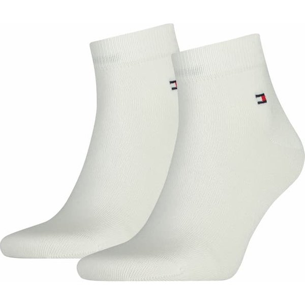 Tommy Hilfiger Herren Quarter Socken 2-Pack – Weiß – 39-42